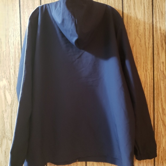 Adidas 3 Stripes Navy Woven Windbreaker Sz XL - Picture 5 of 8
